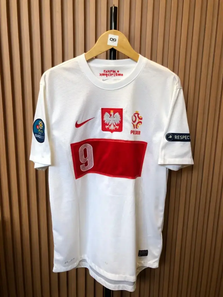 Poland Home Jersey Euro 2012 with No. 9 Robert Lewandowski