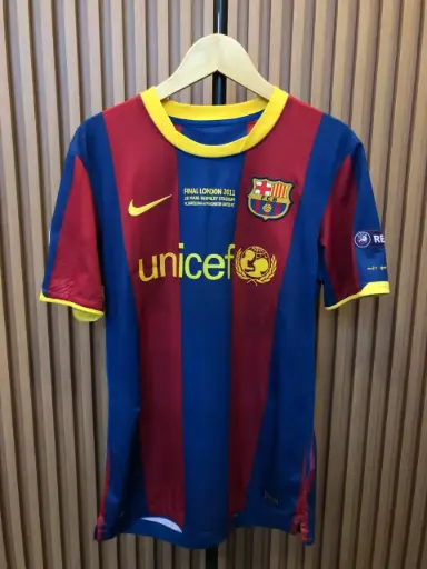 FC Barcelona Home Jersey 2010–2011 (UEFA Champions League Final) with No. 7 David Villa